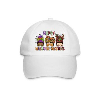 Frohe Hallothanksmas - Baseballkappe - Weiß/Weiß - Vorne