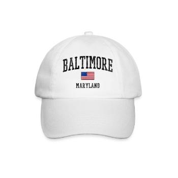 Baltimore Maryland USA Flag Design - Baseball Cap - white/white - Front