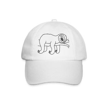 Relaxed tired sloth sleeps - Baseball Cap - white/white - Front