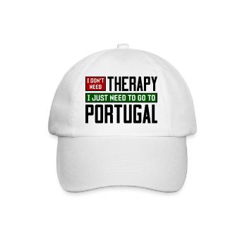 Ich brauche keine Therapie, ich muss nur nach Portugal - Baseballkappe - Weiß/Weiß - Vorne