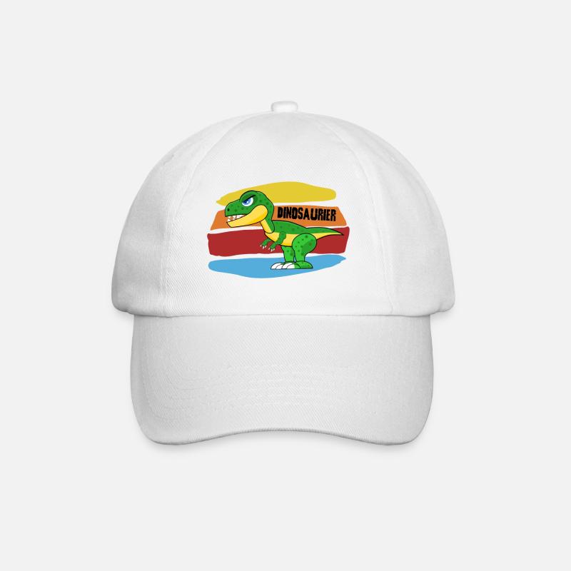 Dinosaurier - Baseballkappe - Weiß/Weiß
