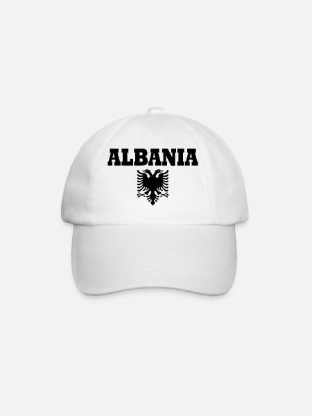 Albanien - Baseballkappe - Weiß/Weiß