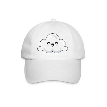 Sweet cloud with face Sweet cloud vector - Baseball Cap - white/white - Front