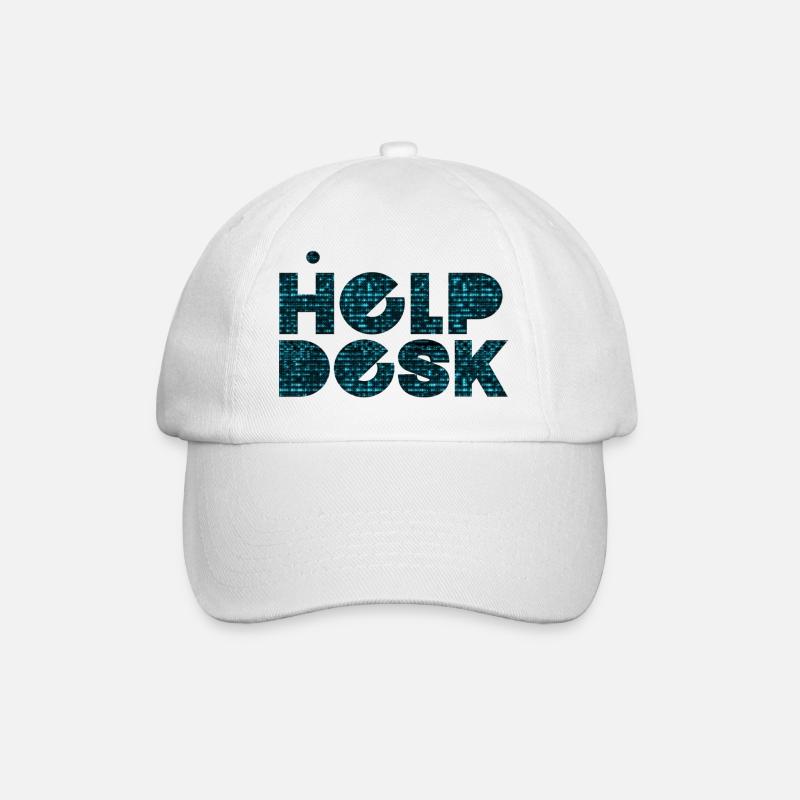 Helpdesk IT-Support-Geek Computer-Computer-Geek - Baseballkappe - Weiß/Weiß
