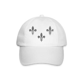 Lilien - 3 / Fleur de Lys - Baseballkappe - Weiß/Weiß - Vorne