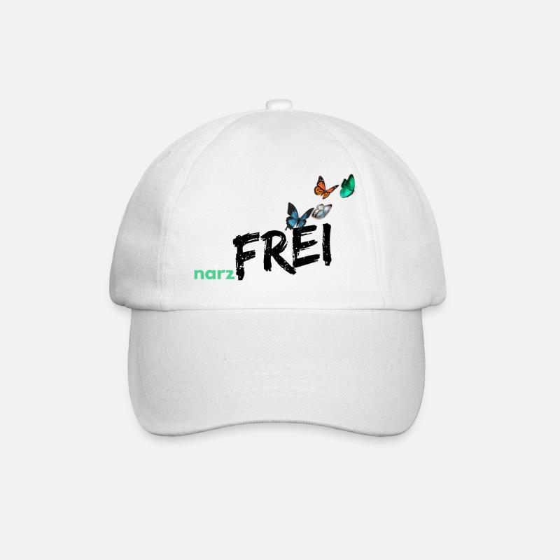 narzfrei schwarz - Baseballkappe - Weiß/Weiß