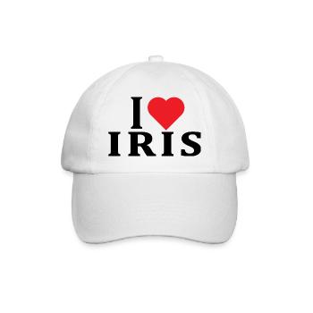 T-Shirt I love Iris T-Shirt Geschenkidee - Baseballkappe - Weiß/Weiß - Vorne