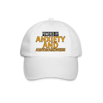 Powered By Anxiety And Awkwardness 4 - Baseball Cap - white/white - Front