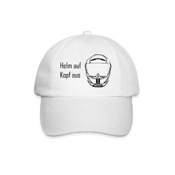 Helm auf Kopf aus Black - Baseballkappe - Weiß/Weiß - Vorne