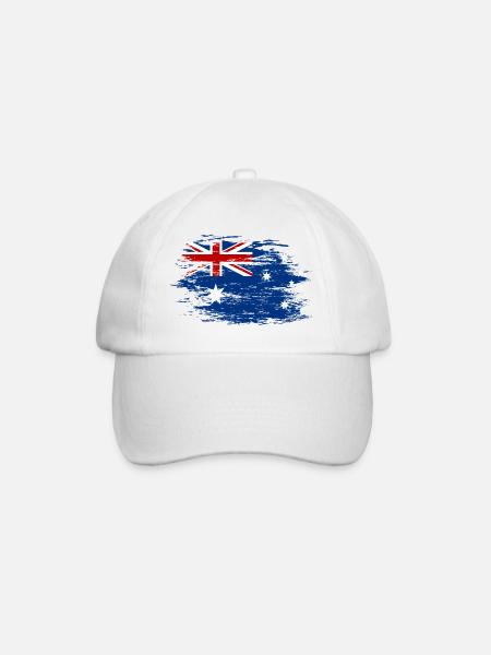 Australien Flagge used - Baseballkappe - Weiß/Weiß