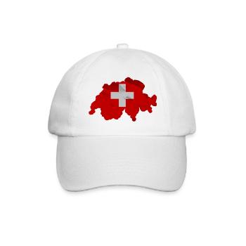 Switzerland flag in the shape of the country - Baseball Cap - white/white - Front