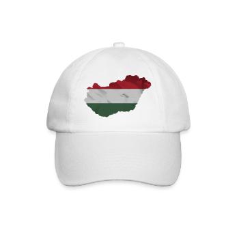 Drapeau de la Hongrie en forme de pays - Casquette classique - blanc/blanc - Devant