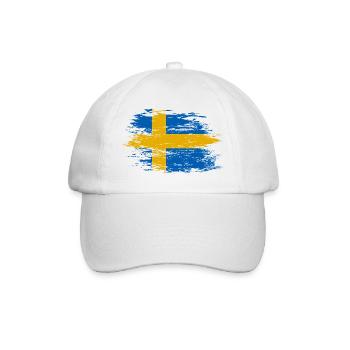 Drapeau de la Suède utilisé - Casquette classique - blanc/blanc - Devant