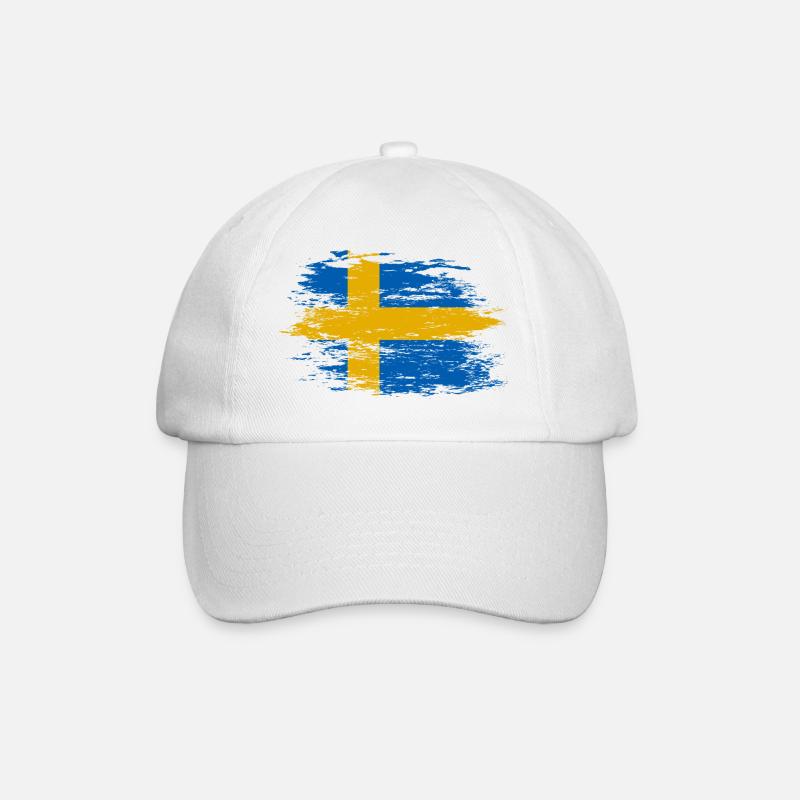Schweden Flagge used - Baseballkappe - Weiß/Weiß