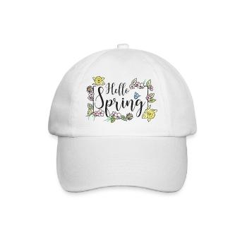 Hello Spring - Baseball Cap - white/white - Front