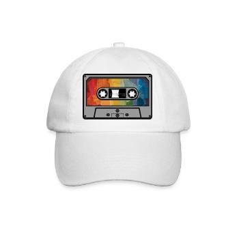 Cassette arc en ciel rétro - Casquette classique - blanc/blanc - Devant