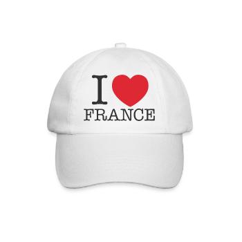 J’aime la France | J’aime français | I Coeur france - Casquette classique - blanc/blanc - Devant