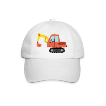 Construction machinery Excavator Backhoe Construction site - Baseball Cap - white/white - Front