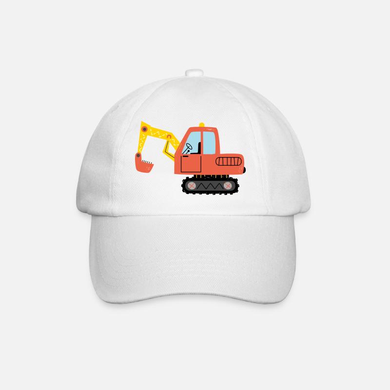 Baumaschinen Bagger Bagger Baustelle - Baseballkappe - Weiß/Weiß