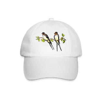 Vögel - Baseballkappe - Weiß/Weiß - Vorne