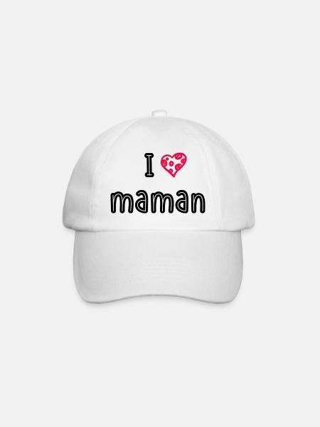 I love maman - Casquette classique - blanc/blanc