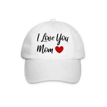 I Love Mom - Inscription pour les cadeaux de maman - Casquette classique - blanc/blanc - Devant