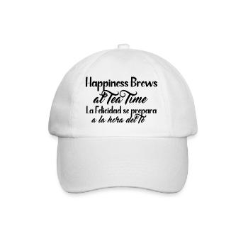 Happiness and Tea design - Anglais et espagnol - Casquette classique - blanc/blanc - Devant