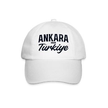 Ankara Turkiye Schriftlogo - Baseballkappe - Weiß/Weiß - Vorne