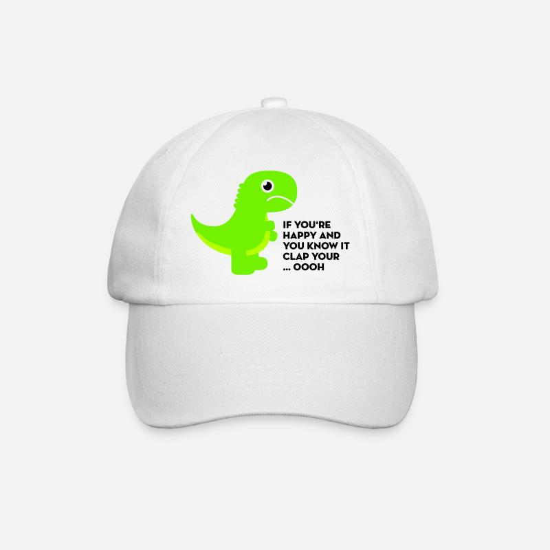 T-Rex clap your hands - Baseballkappe - Weiß/Weiß