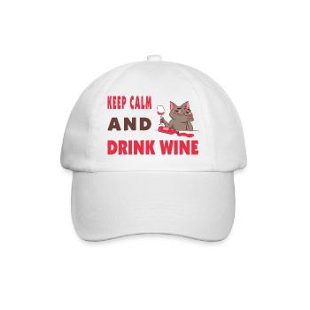 Keep calm and drink wine - Baseball Cap - white/white - Front