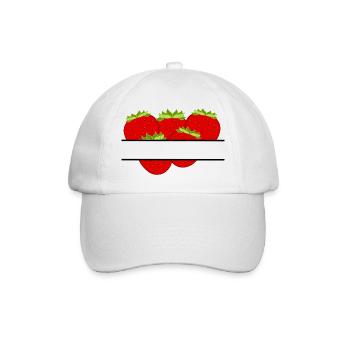 Fraises en bannière avec fraises rouges - Casquette classique - blanc/blanc - Devant