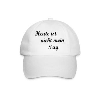Heute ist nicht mein Tag - Baseballkappe - Weiß/Weiß - Vorne