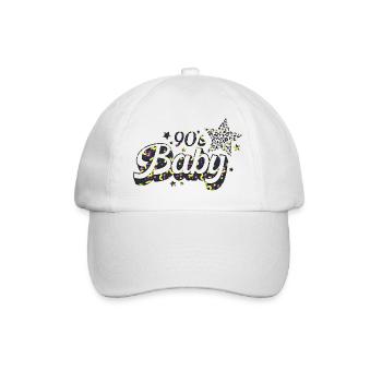 90er Jahre Niedlich 80er Jahre Retro Vintage Lustig Cool Nostalgie - Baseballkappe - Weiß/Weiß - Vorne