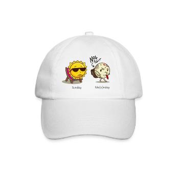 Sunday and Monday | Assembly | Start of the week | Moon - Baseball Cap - white/white - Front