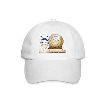 Nicki Schneck zwinkert cool - Baseballkappe - Weiß/Weiß - Vorne