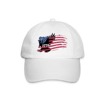 Amerika 1776, Freiheit, Recht und Einigkeit, - Baseballkappe - Weiß/Weiß - Vorne