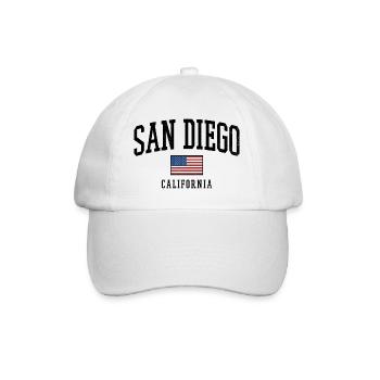 San Diego, USA – Patriotic California Design - Baseball Cap - white/white - Front