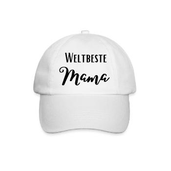 Weltbeste Mama - Baseballkappe - Weiß/Weiß - Vorne