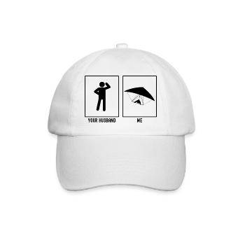 Her Husband - Me - Paragliding Front Vector - Baseball Cap - white/white - Front