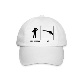 Ihr Ehemann - Ich - Gleitschirmfliegen in der Fern - Baseballkappe - Weiß/Weiß - Vorne
