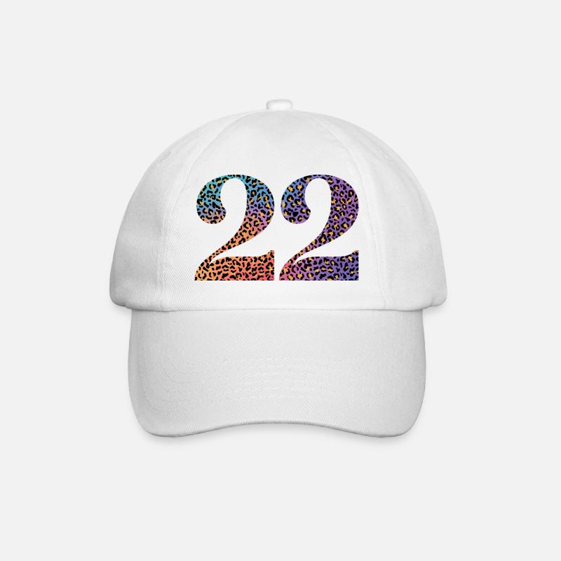 22. Geburtstag Leopard - Baseballkappe - Weiß/Weiß