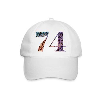 74. Geburtstag Leopard - Baseballkappe - Weiß/Weiß - Vorne