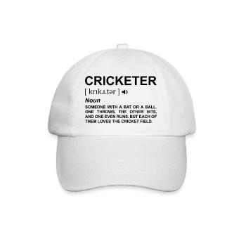 Cricketer Definition - Baseball Cap - white/white - Front