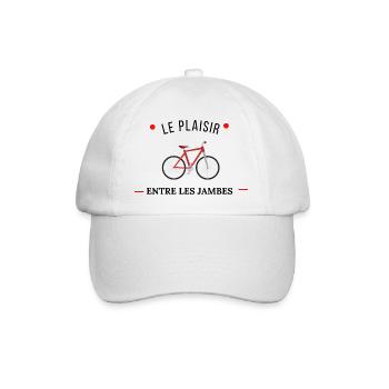 Le plaisir est entre les jambes - idée cadeau vélo - Casquette classique - blanc/blanc - Devant