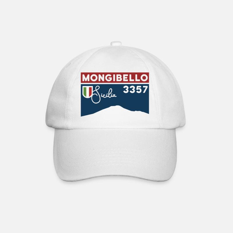 Etna Ätna Mongibello Vulkan Berg Sizilien Andenken - Baseballkappe - Weiß/Weiß