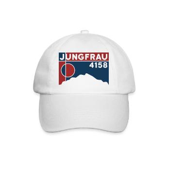 Berner Oberland Jungfraujoch Berg Jungfrau Skitour - Baseballkappe - Weiß/Weiß - Vorne