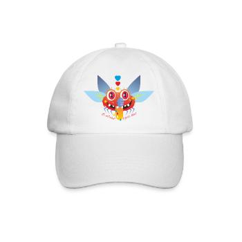 red love fly - Baseball Cap - white/white - Front