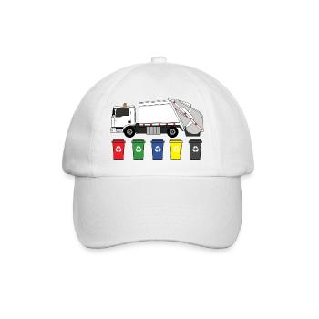 Müllwagen Liebe Müllabfuhr Kind Junge I Geschenk - Baseballkappe - Weiß/Weiß - Vorne