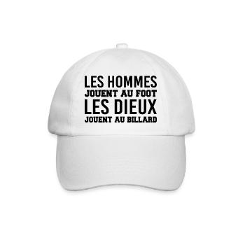 Les Hommes Jouent Au Foot Les Dieux Au Billard - Casquette classique - blanc/blanc - Devant