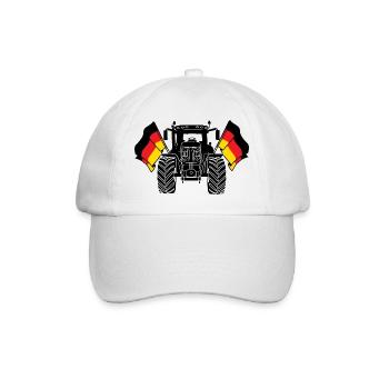 Tracteur deux drapeaux Allemagne - Casquette classique - blanc/blanc - Devant